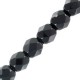 Czech Fire polished faceted glass beads 4mm Jet